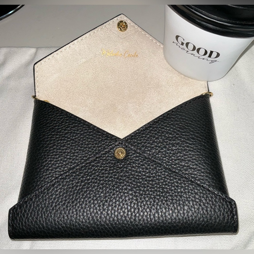 DUYP TOGO Leather-Envelope trip-Clutch Set (3) - BLACK - NEW - Picture 8 of 12